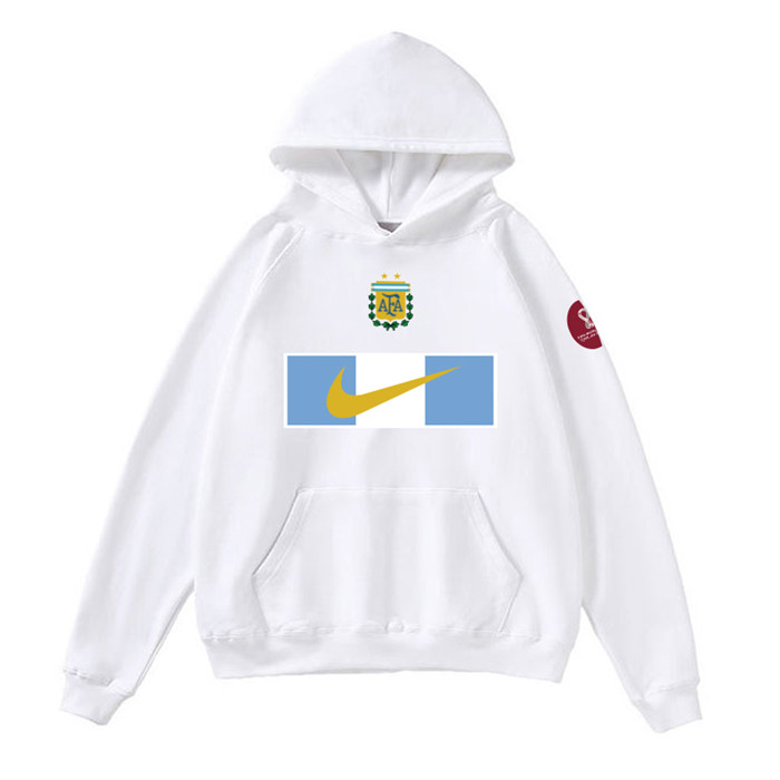Men's Argentina White World Cup Soccer Hoodie 002
